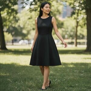 Women's Marc New York Andrew Marc Black Fit & Flare Dress Sleeveless Size